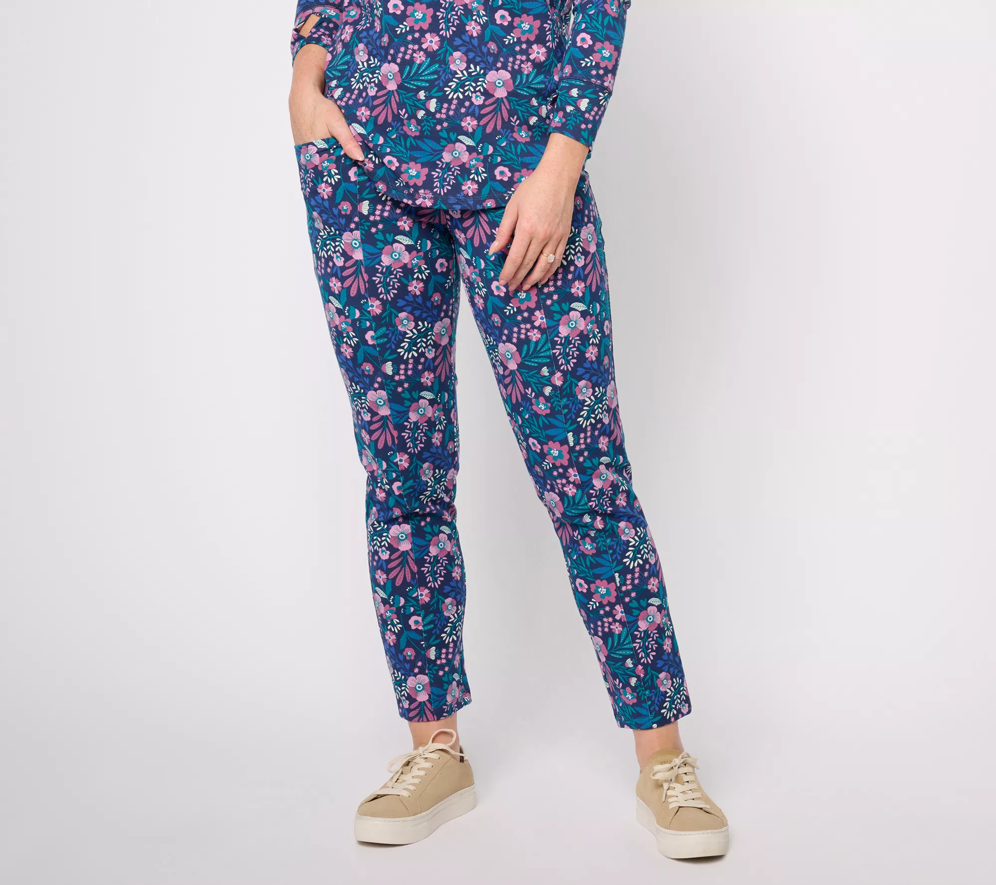 "As Is" Denim & Co. Active Duo Stretch Regular Slim Straight Pant