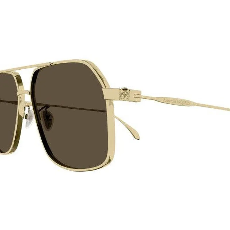 Alexander McQueen AM0372S Sunglasses, Gold-002
