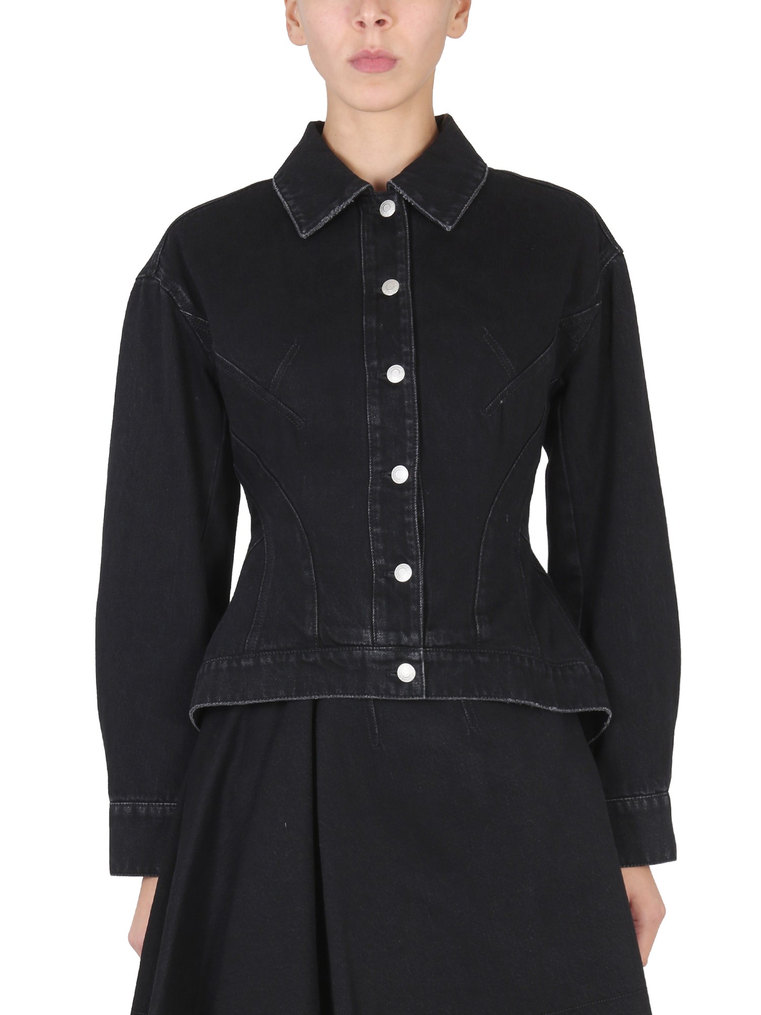ALEXANDER McQUEEN    COTTON DENIM HYBRID JACKET