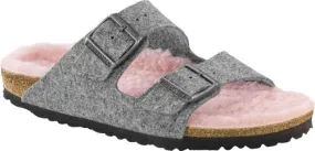 Birkenstock mule Arizona WZ gray happy lamb rose