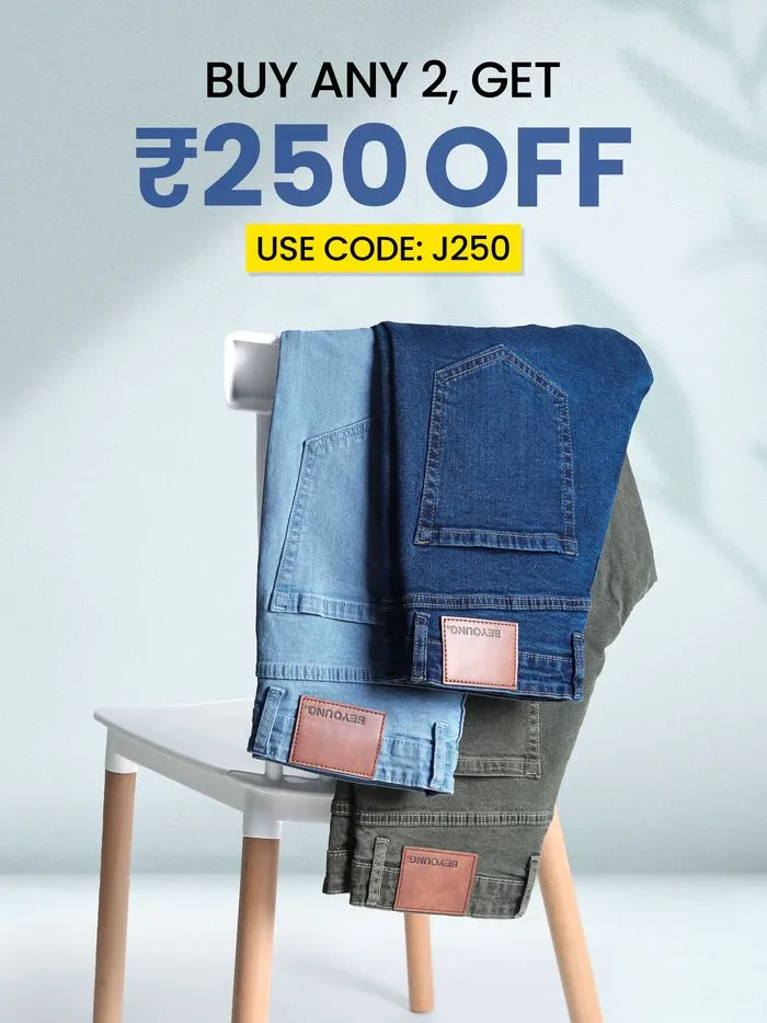Buy Navy Blue Regular Fit Mens Jeans Online in India -Beyoung
