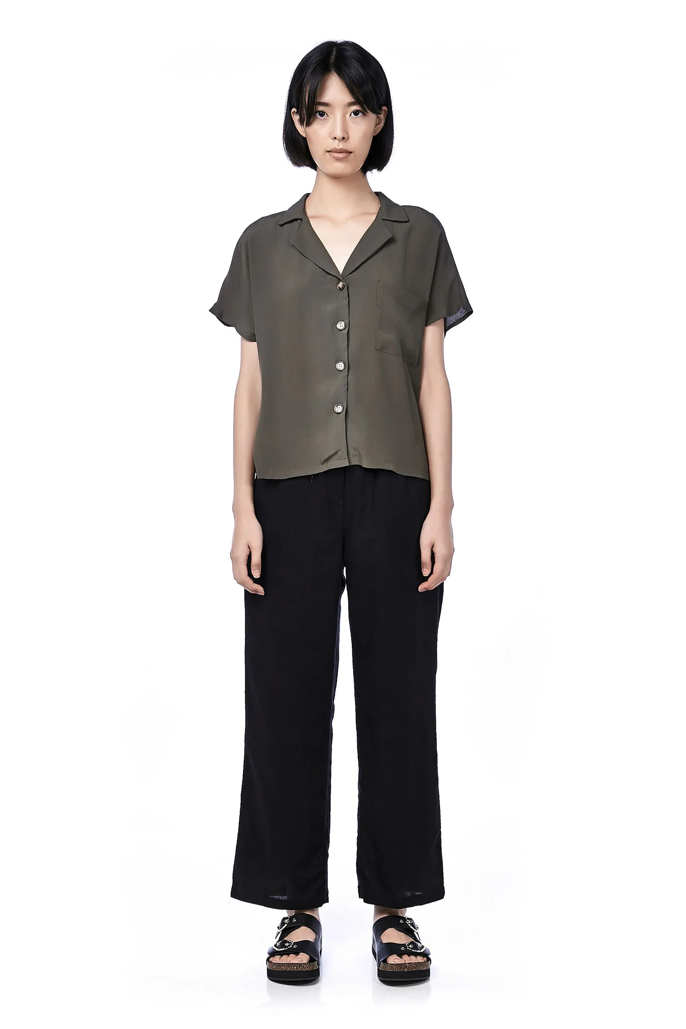 Henley Collared Blouse 