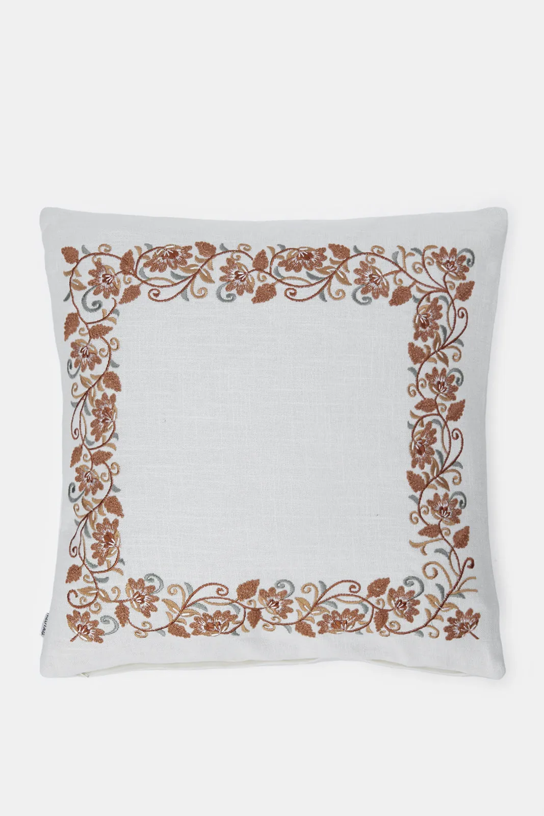 Ivory Embroidered Cushion