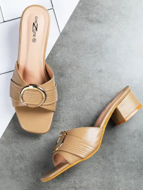 Shezone Beige Women Heels