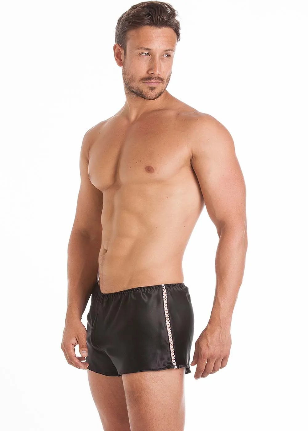 Silk Satin Lattice Shorts