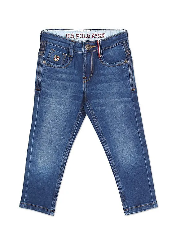 U.S. Polo Assn. Kids Boys Blue Stone Wash Slim Fit Jeans